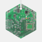 プリント回路アセンブリPCBグリーン回路基板 ガラスオーナメント (正面)