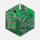プリント回路アセンブリPCBグリーン回路基板 ガラスオーナメント (裏面)