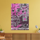 プリント回路アセンブリPCBパープル回路基板 キャンバスプリント (インサイチュ (リビング))
