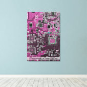 プリント回路アセンブリPCBパープル回路基板 キャンバスプリント (インサイチュ (ウッドフロア))