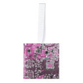 プリント回路アセンブリPCBパープル回路基板 キューブオーナメント (正面)