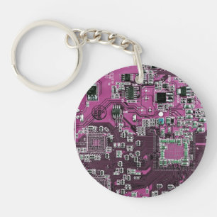 プリント回路アセンブリPCBパープル回路基板 キーホルダー