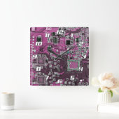 プリント回路アセンブリPCBパープル回路基板 スクエア壁時計 (ホーム)