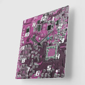 プリント回路アセンブリPCBパープル回路基板 スクエア壁時計 (傾斜)