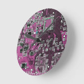 プリント回路アセンブリPCBパープル回路基板 ラウンド壁時計 (傾斜)