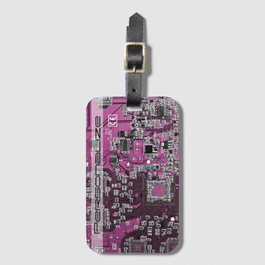 プリント回路アセンブリPCBパープル回路基板 ラゲッジタグ (正面縦)