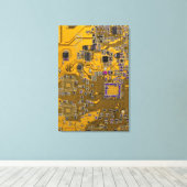 プリント回路アセンブリPCB回路基板オレンジ キャンバスプリント (インサイチュ (ウッドフロア))