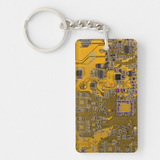 プリント回路アセンブリPCB回路基板オレンジ キーホルダー (正面)