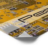 プリント回路アセンブリPCB回路基板オレンジ ポスター (角)