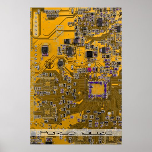 プリント回路アセンブリPCB回路基板オレンジ ポスター (正面)