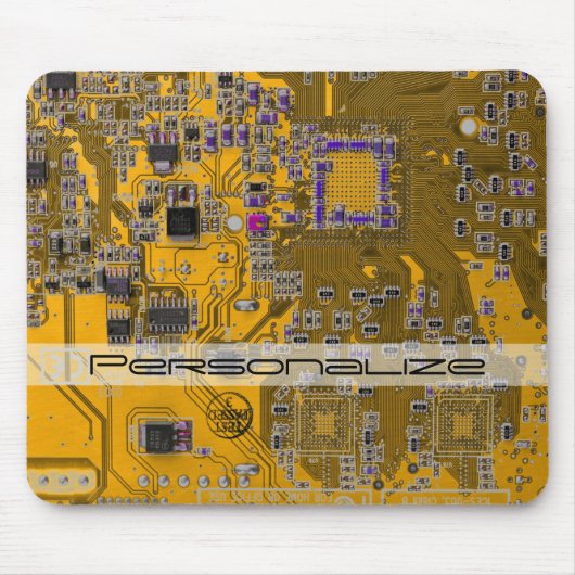 プリント回路アセンブリPCB回路基板オレンジ マウスパッド (正面)