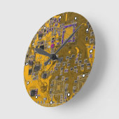 プリント回路アセンブリPCB回路基板オレンジ ラウンド壁時計 (傾斜)