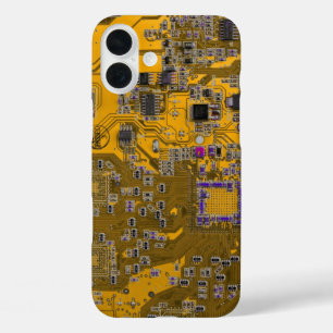 プリント回路アセンブリPCB回路基板オレンジ iPhone 16 PLUSケース