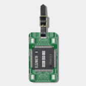 プリント基板に名前を付けてチップを取り付ける ラゲッジタグ (正面縦)