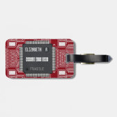 プリント基板に名前を付けてチップを取り付ける ラゲッジタグ (裏面横)