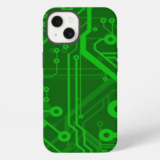 プリント基板のグリーンパターン iPhoneケース (裏面)