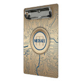 プリント基板の電子工学の銅のモノグラム ミニクリップボード (アングル2)