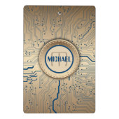 プリント基板の電子工学の銅のモノグラム ミニクリップボード (裏面)