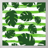 プリント夏のエキゾチックなジャングル植物トロピカルパームlea ポスター (正面)