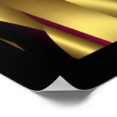 プリント抽象芸術金ゴールドパプルピンクブラック ポスター (角)