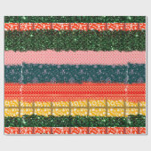 プリント数々のクリスマス ラッピングペーパー (フラット)