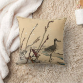 プリント日本の、鳥ビーチ雪 クッション (ブランケット)