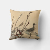 プリント日本の、鳥ビーチ雪 クッション (裏面)