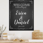 プリント標識結婚シャルボードへようこそ ポスター (キッチン)