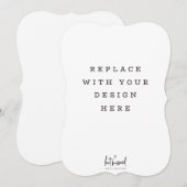 プリント注文5 x 7インチカードダイカットブラケットエッジ 招待状 (正面/裏面)