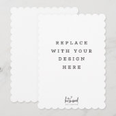 プリント注文5 x 7インチカードダイクットスキャロップエッジ 招待状 (正面/裏面)