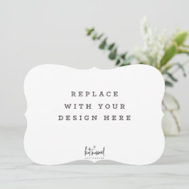 プリント注文7 x 5インチカードダイカットブラケットエッジ 招待状