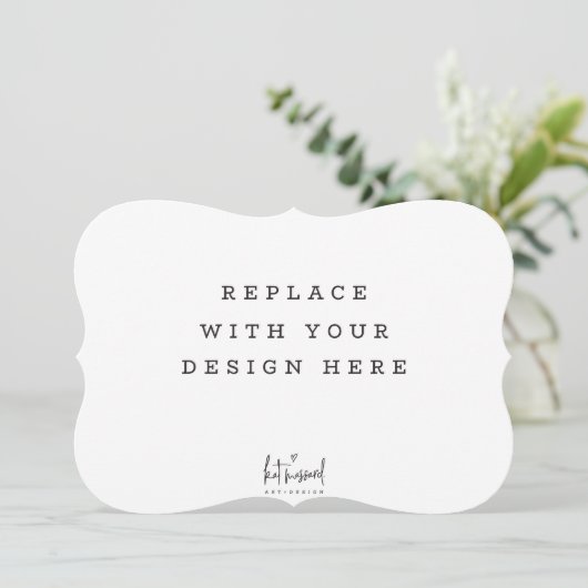 プリント注文7 x 5インチカードダイカットブラケットエッジ 招待状 (スタンド正面)