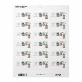 プリント独自のブライダルシャワーモダン鳥ケージ ラベル (フルシート)