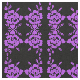 プリント素晴らしデザインパープルとブラック生地 ファブリック