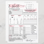 プリント衣料品Tシャツ注文型枠 (正面/裏面)