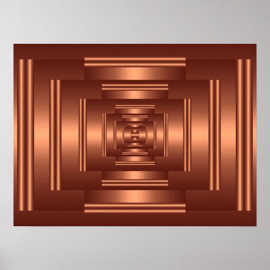 プリント長方形ビジョン銅 ポスター (正面)