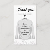 プリント長袖シャツ洗浄気に指示 名刺 (裏面)