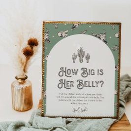 プリント8x10 Western How Big is Her Belly Sign
