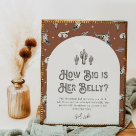 プリント8x10 Western How Big is Her Belly Sign