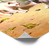 プリント:「カブトムシ遊の子猫たち」 ポスター (角)