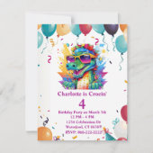 プリント&パーソナライズされたダウンロード女の子誕生日 招待状 (正面)