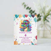 プリント&パーソナライズされたダウンロード女の子誕生日 招待状 (スタンド正面)