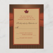 プリント リボン 秋の葉 ストライプ ウェディング RSVP (裏面)