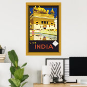 プリント レトロ ヴィンテージ イメージ 旅行 インド (ホームオフィス)