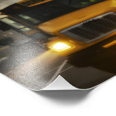 プリント、霧の中のスクールバス フォトプリント            (角)