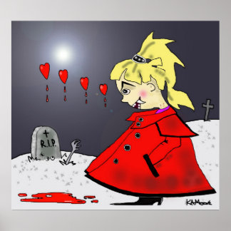 プリント「Bite-Size in the Graveyard」 - by Kev Moore ポスター