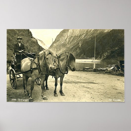 プリント- Gudvangen,ノルウェー ポスター (正面)