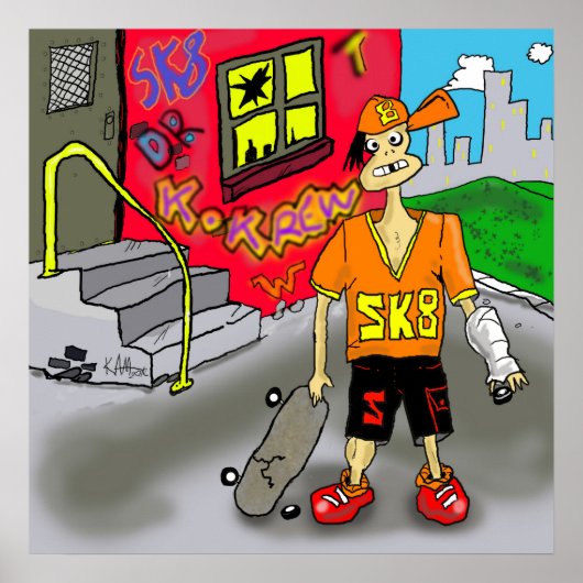 プリント「SK8」 – by Kev Moore ポスター (正面)