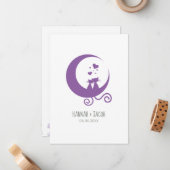 プリンプルで月に浮かぶロマンチックな子猫たち ノートカード (正面/裏面インサイチュ)