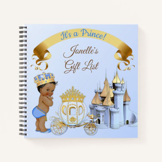 プリン王室のスキャッスルキャリッジブルー金ゴールドブルー ノートブック (正面)